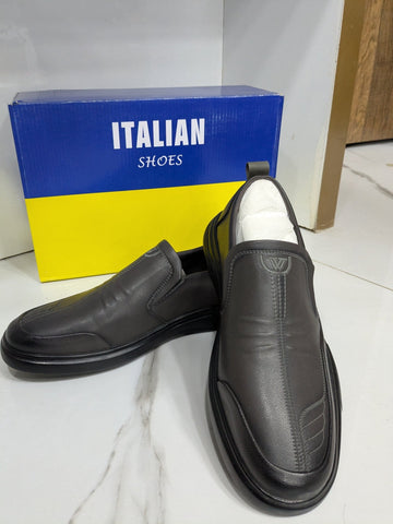 IT - 38 Classic Formal Shoes - Charcoal Colour - Italian Shoes