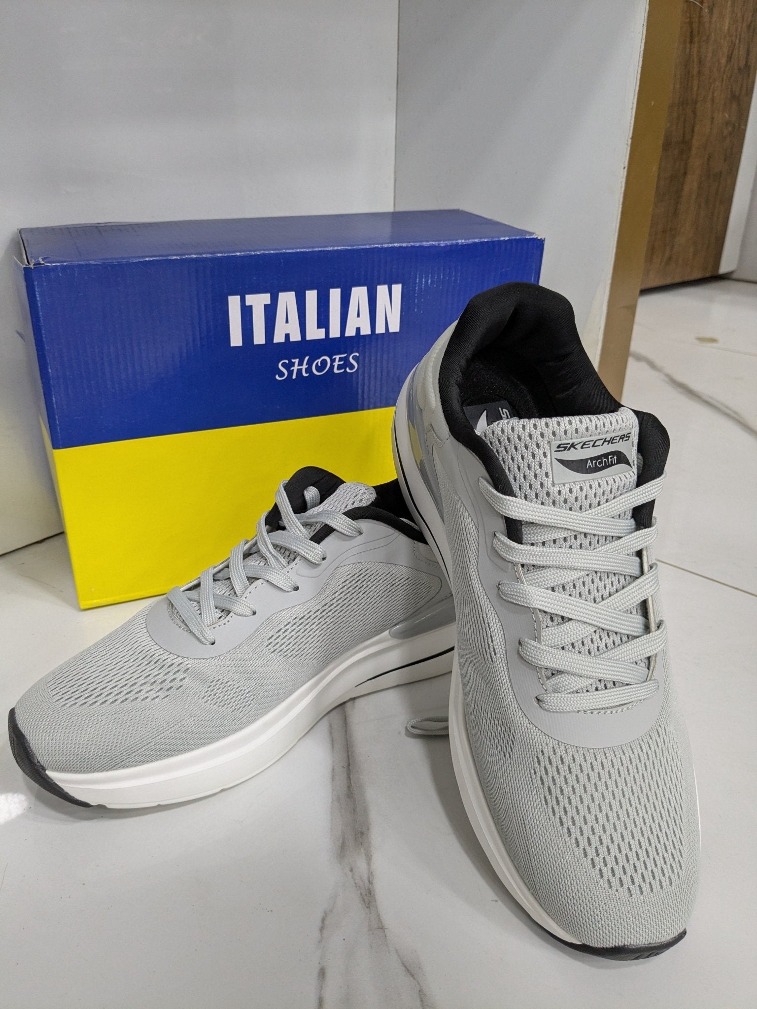 IT - 44 Skechers Lace - Up Sports Shoes – Grey - Italian Shoes