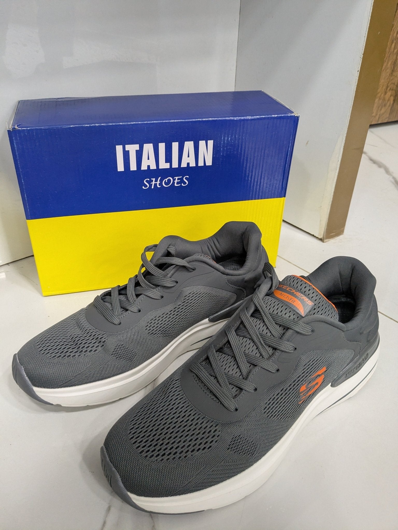 IT - 45 Skechers Lace - Up Sports Shoes – Dark Grey - Italian Shoes
