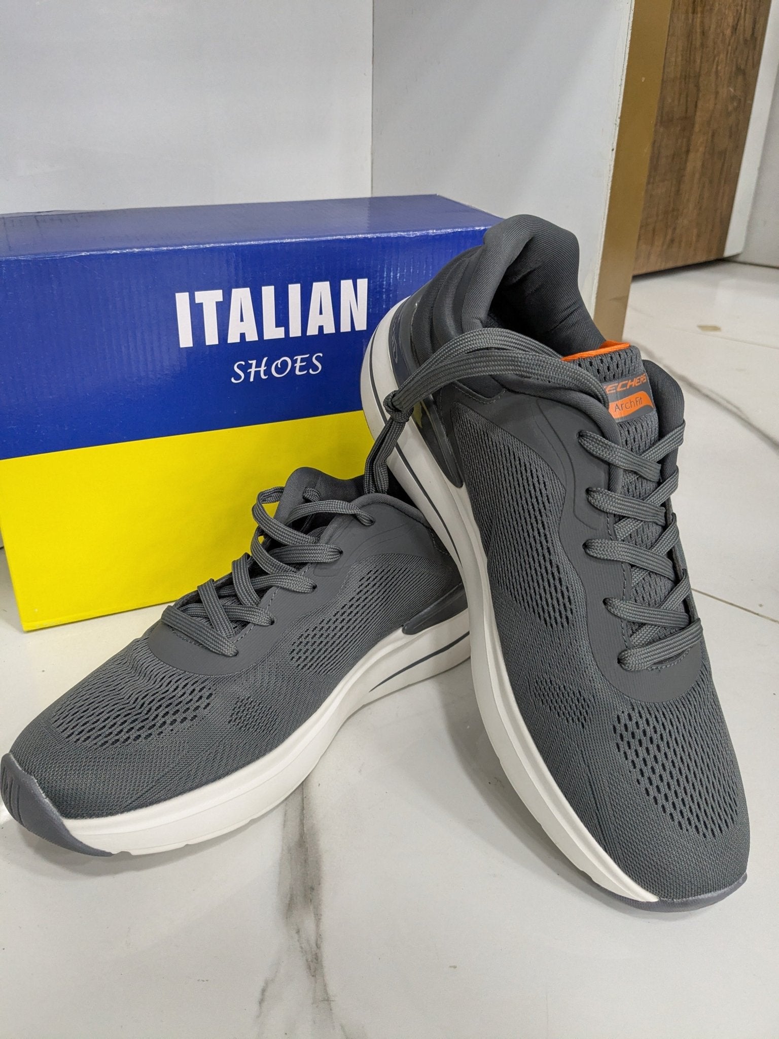 IT - 45 Skechers Lace - Up Sports Shoes – Dark Grey - Italian Shoes