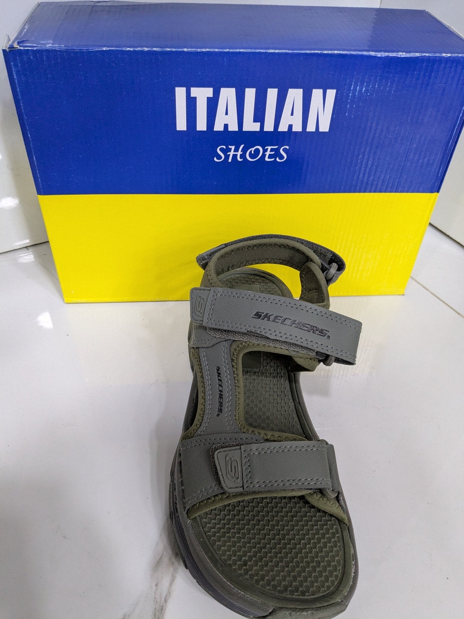 IT - 48 Skechers Trekker Sandal – Grey & Olive Green - Italian Shoes