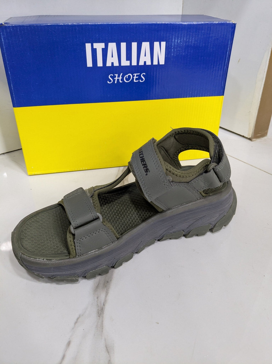 IT - 48 Skechers Trekker Sandal – Grey & Olive Green - Italian Shoes