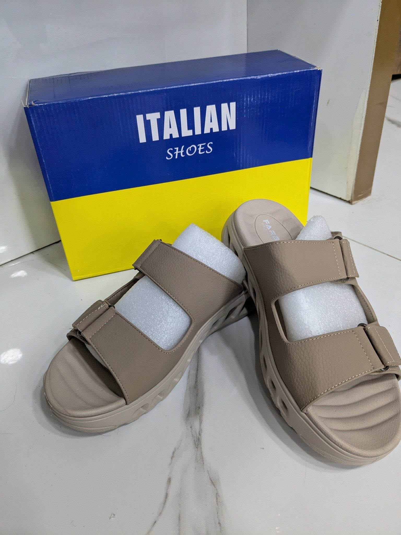 IT - 51 Comfort Slide – Beige - Italian Shoes