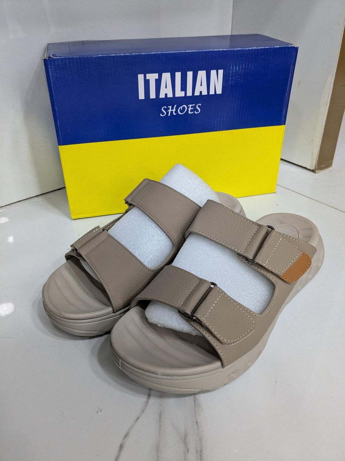 IT - 51 Comfort Slide – Beige - Italian Shoes