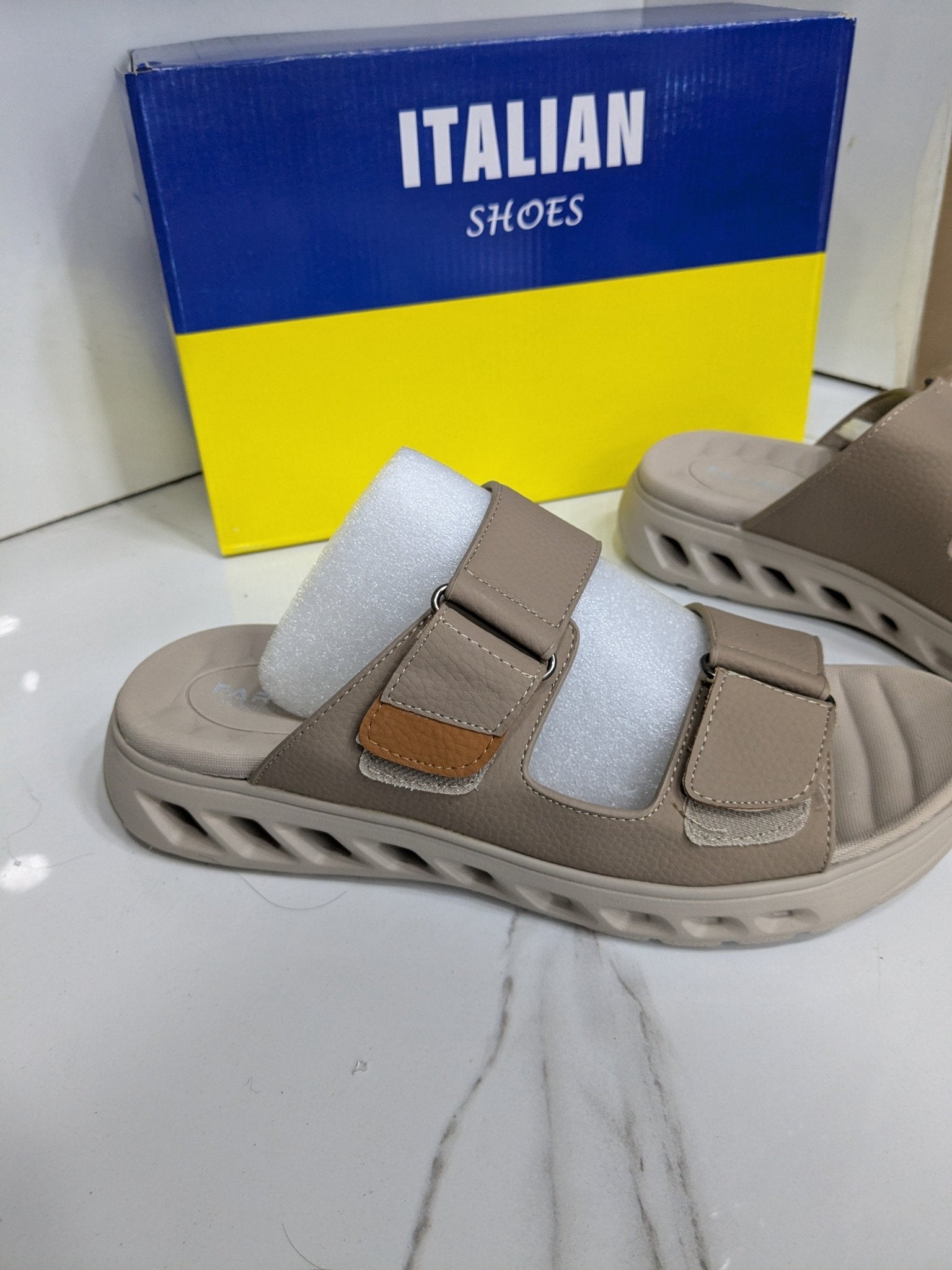 IT - 51 Comfort Slide – Beige - Italian Shoes