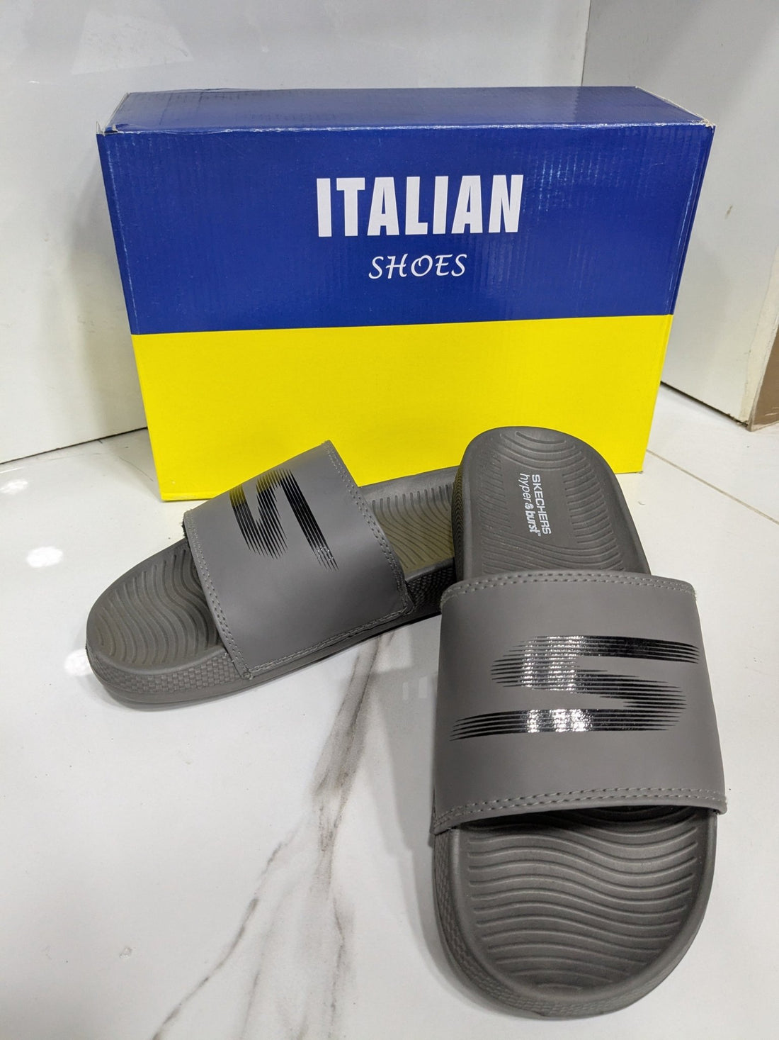 IT - 53 Skechers Slide – Grey - Italian Shoes