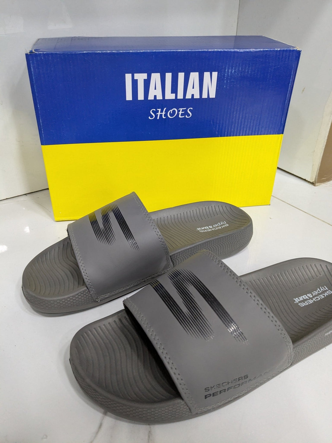 IT - 53 Skechers Slide – Grey - Italian Shoes