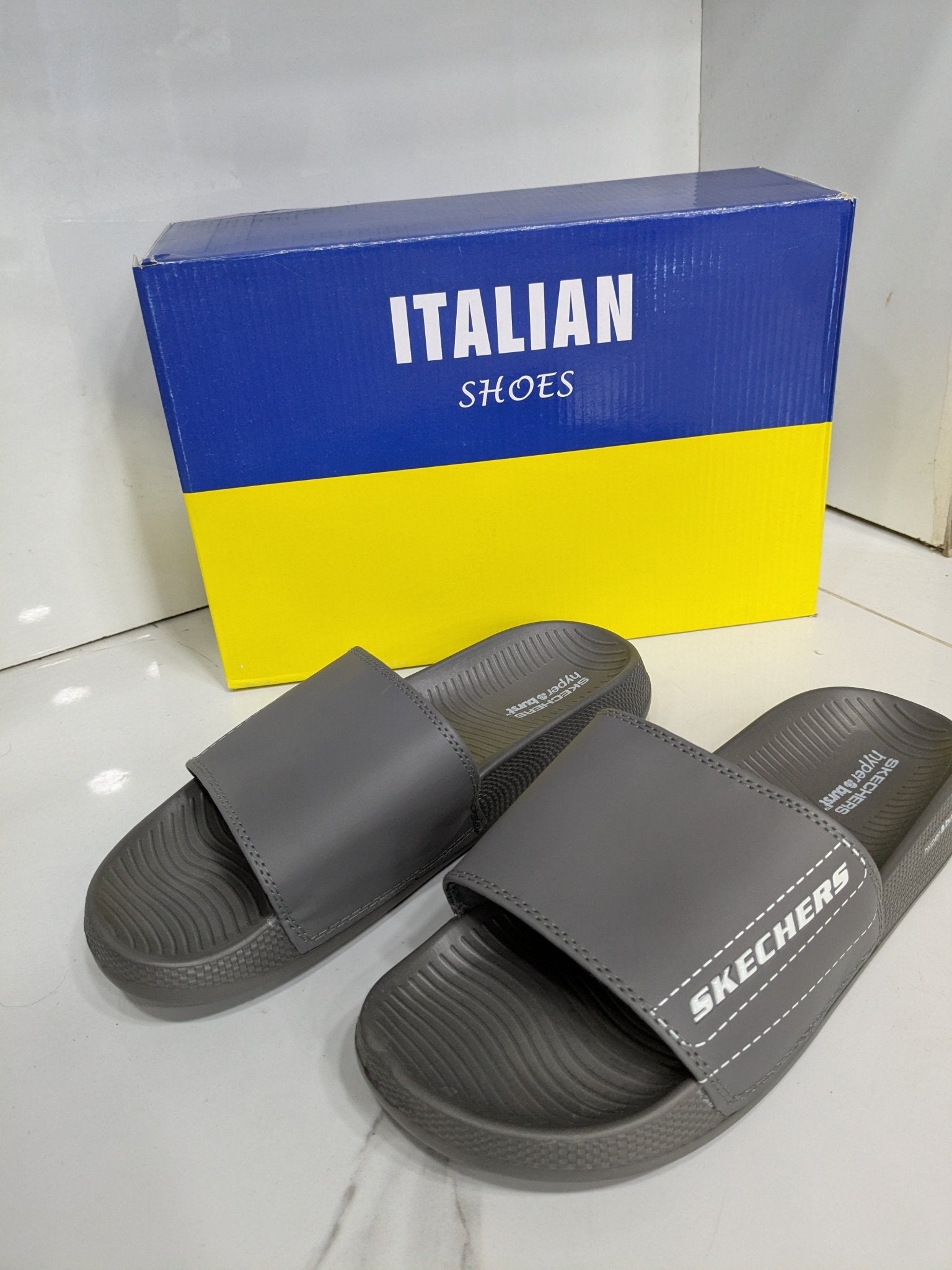 IT - 54 Skechers Slide – Dark Grey - Italian Shoes