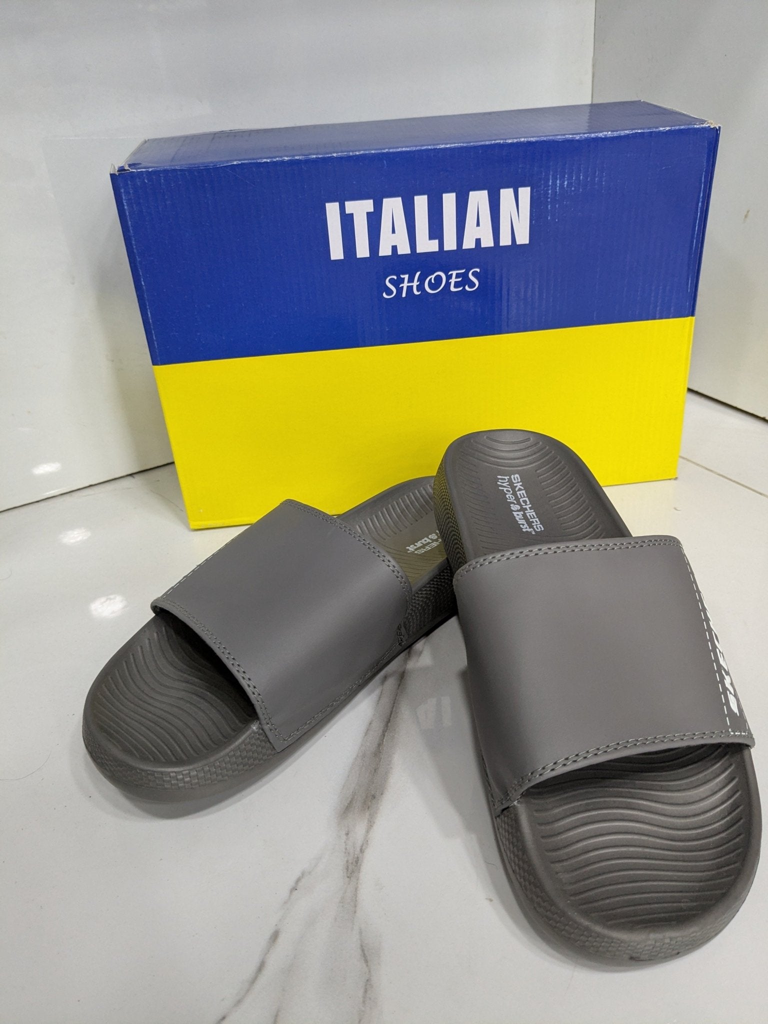 IT - 54 Skechers Slide – Dark Grey - Italian Shoes