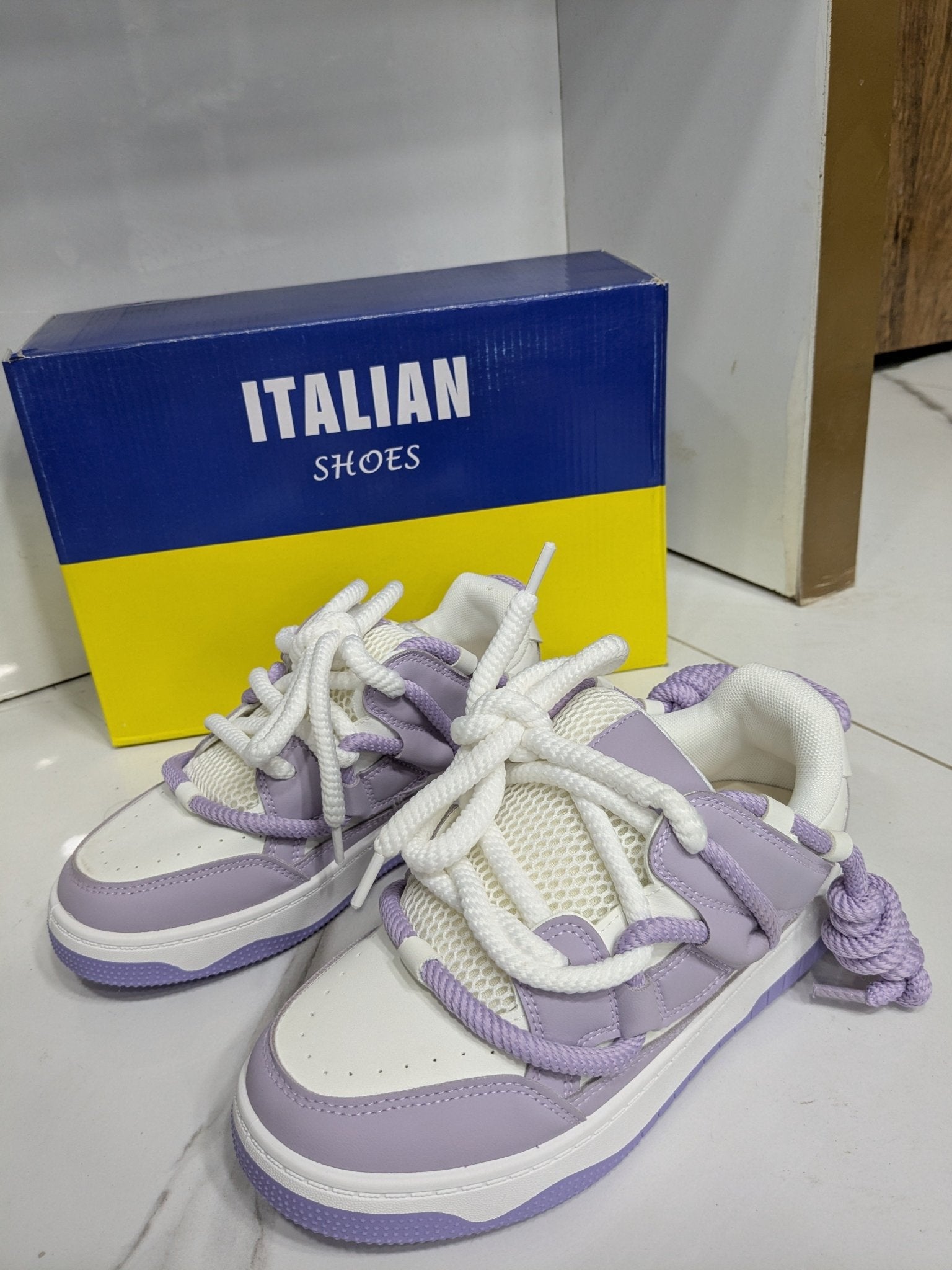 IT - 55 Women’s Sneaker – Lavender White - Italian Shoes