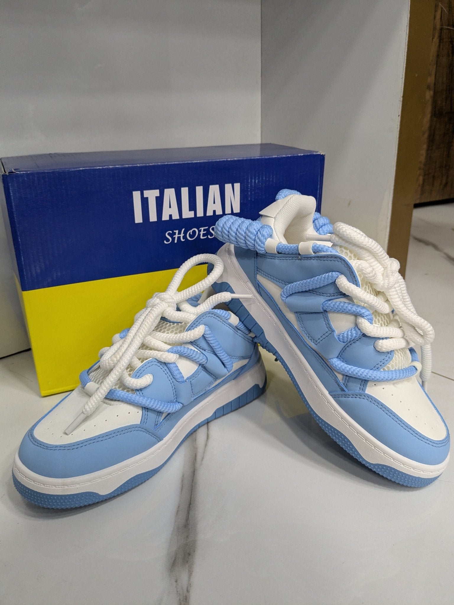 IT - 56 Women’s Sneakers – Blue White - Italian Shoes