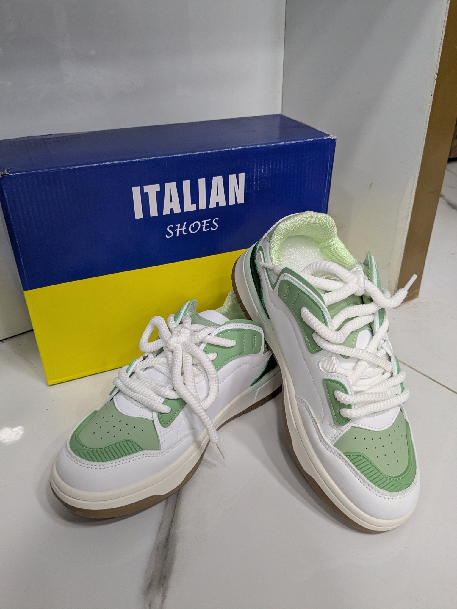 IT - 59 Women’s Sneakers – Light Green White - Italian Shoes