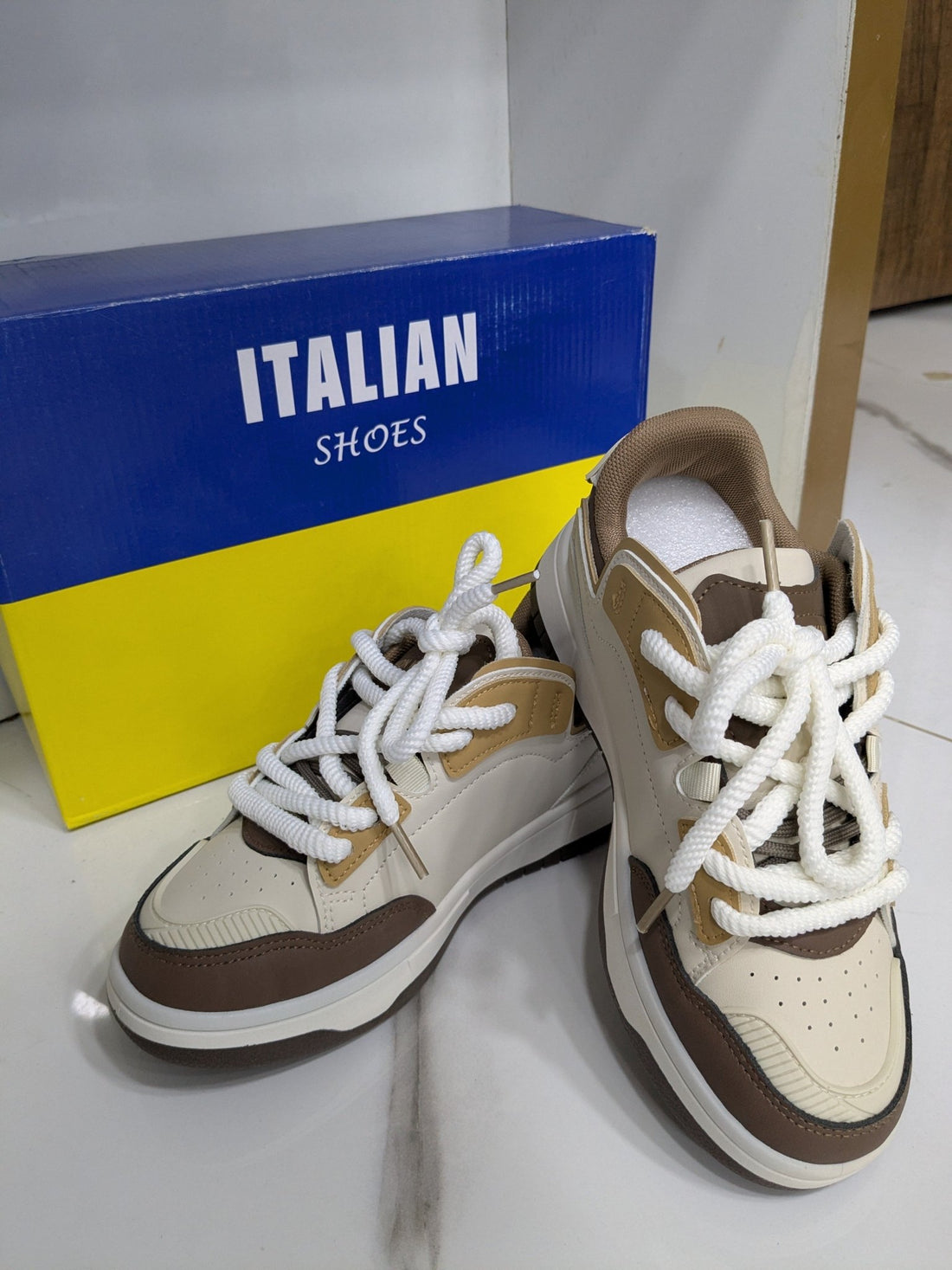 IT - 60 Women’s Sneakers – Brown White - Italian Shoes