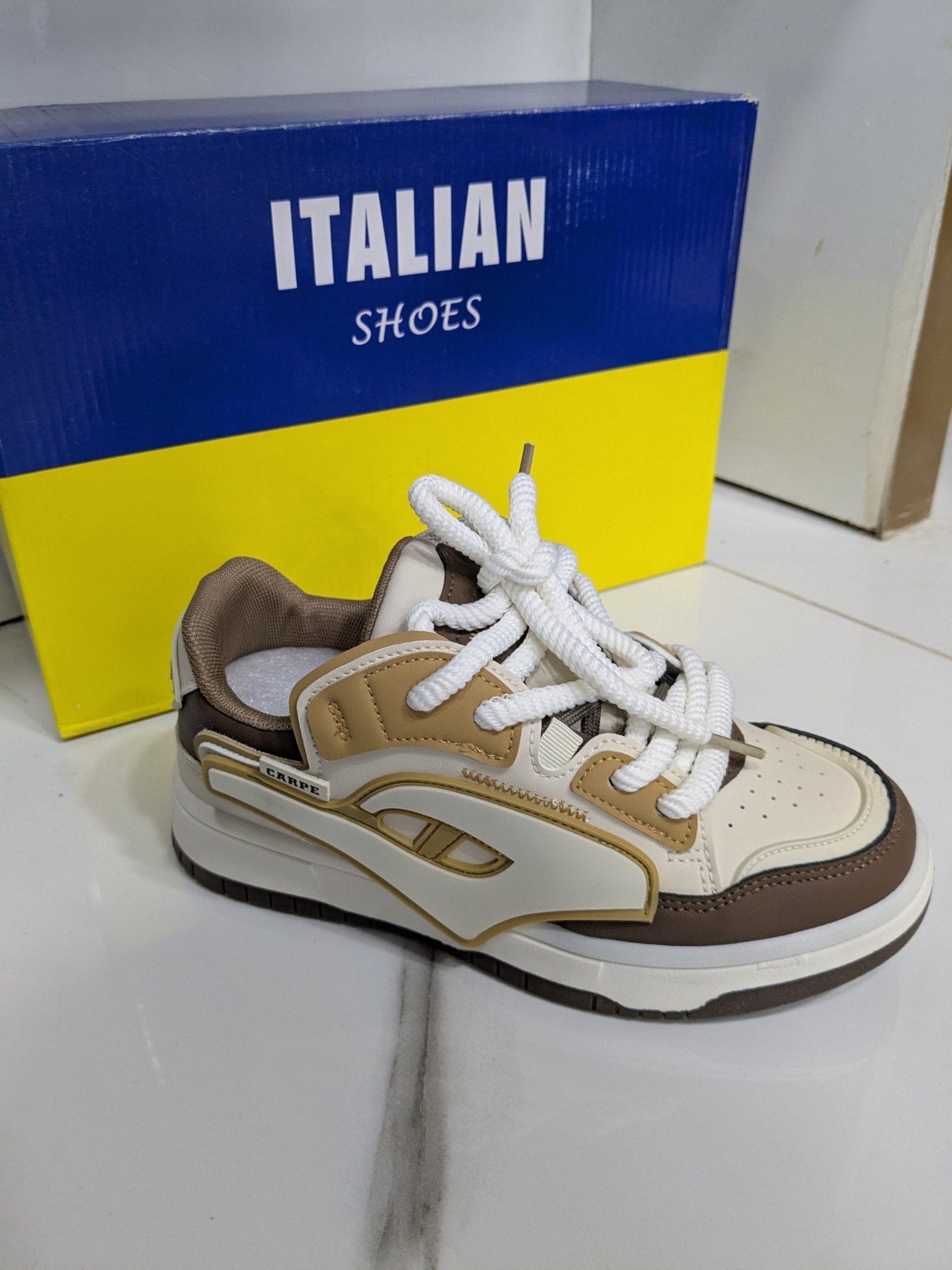 IT - 60 Women’s Sneakers – Brown White - Italian Shoes