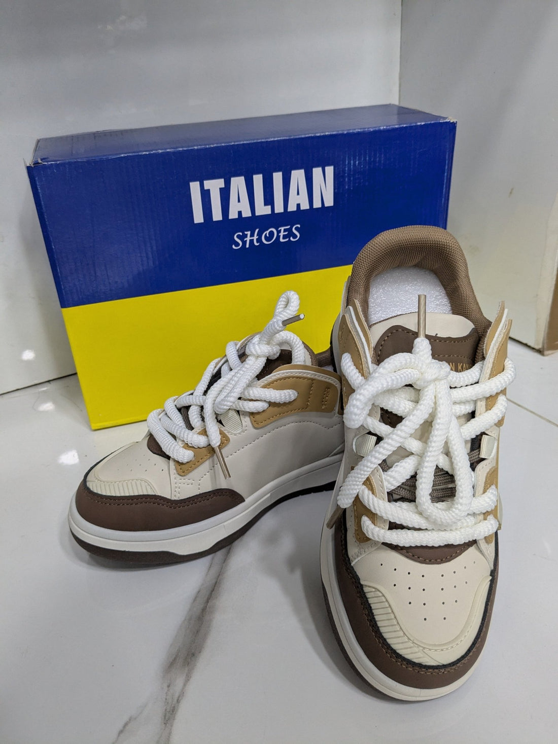 IT - 60 Women’s Sneakers – Brown White - Italian Shoes