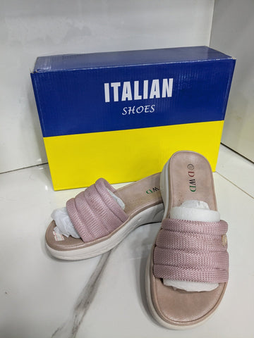 IT - 61 Women’s Slides – Soft Pink - Italian Shoes