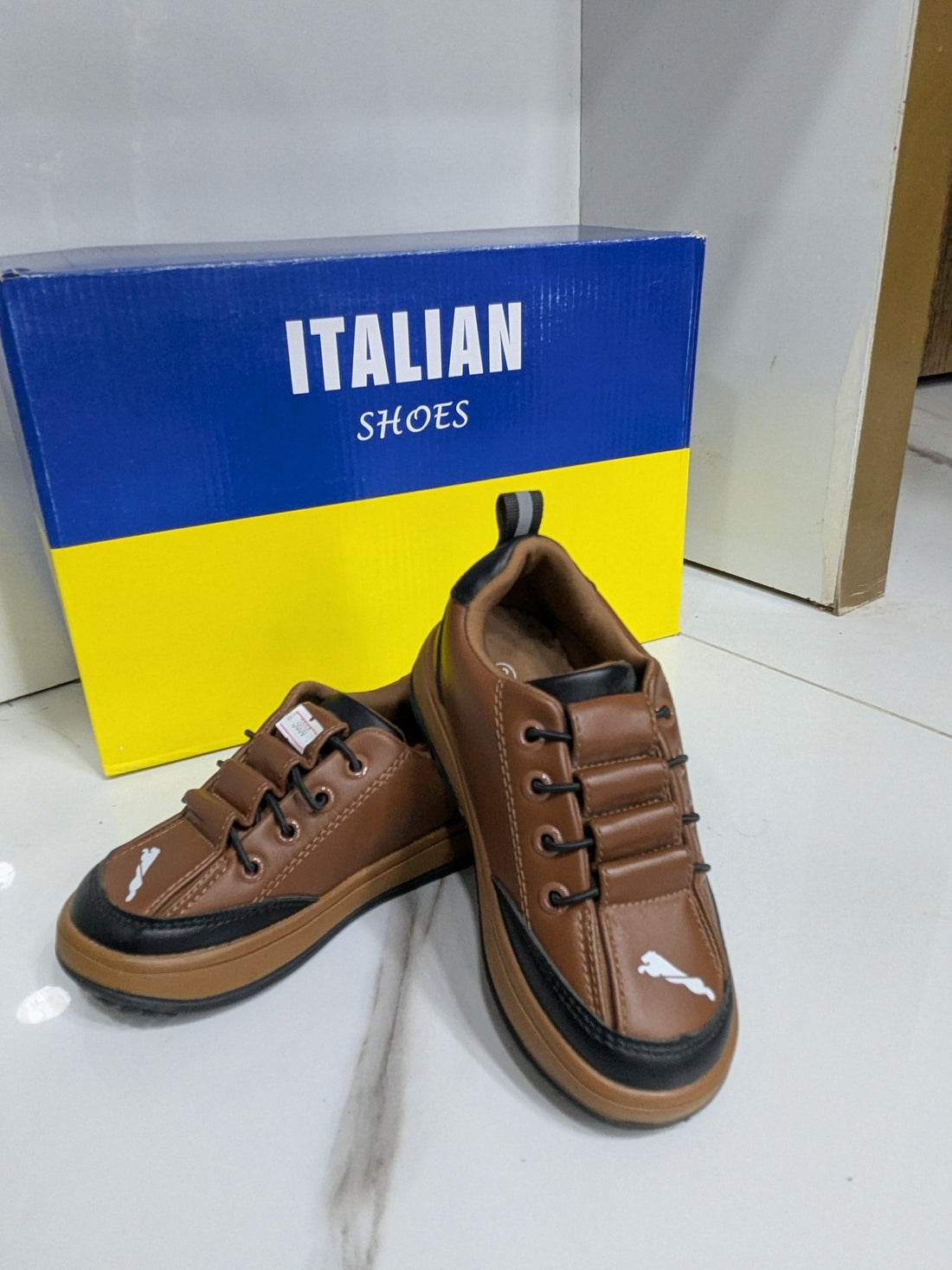 IT - 68 Kids Shoes – Classic Brown Comfort Fit - Italian Shoes